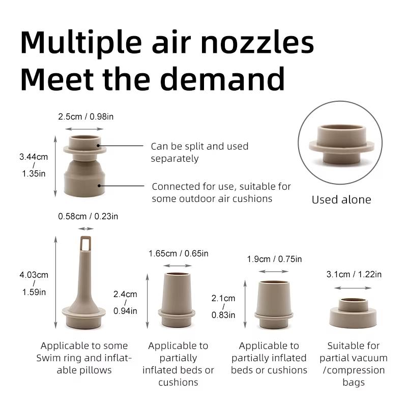 Electric Air Pump Portable Compressor Inflation/Deflation Pump Suitable for Inflatable Cushions Swimming Rings With Lighting