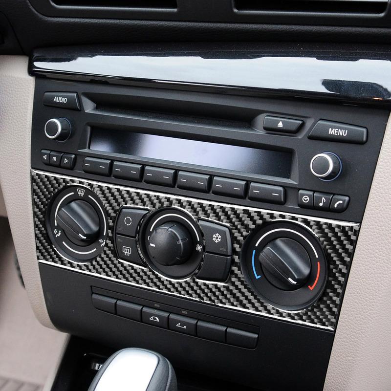 Carbon Fiber Model C Manual AC HVAC Climate Heater Temperature Control Panel Decal For BMW 1 Series E81 E82 E87 E88 2008-2013