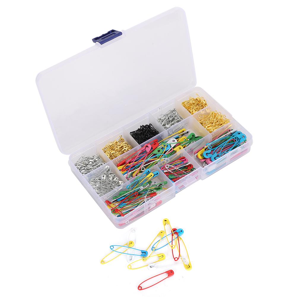500Pcs Color Safety Pins Multicolor MultiSpecification Boxed Set Pin Tag Accessories