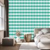 Harlequin Diamonds Wallpaper, Sea Green and White, for Living Room and Bedroom, 50x1000
