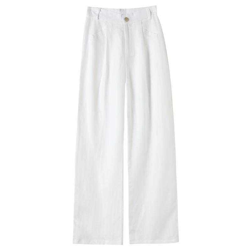 2026 Women's Tencel Linen High-Waisted Wide-Leg Pants: Thin, Sun-Protective, Casual Style
