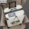 Sturdy Aluminum Frame Trolley Suitcase with Silent Wheels & Combination Lock - Large Capacity for Men, Women & Students
