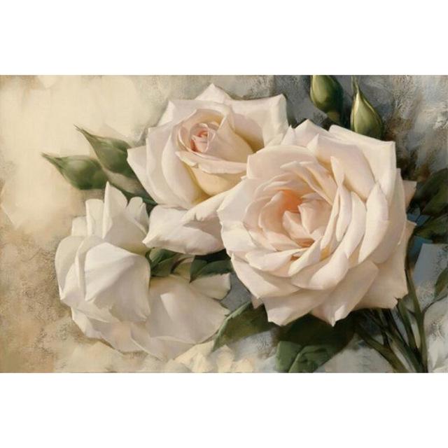 

5D Алмазний живопис Квіткова мозаїка Художнє рукоділля Рожевий тюльпан Червона троянда Картина Стразами Вишивка хрестом 40X50CM бежевий