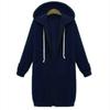 Plus Size Casual Tykk hette Dame Zip Up Lang genser