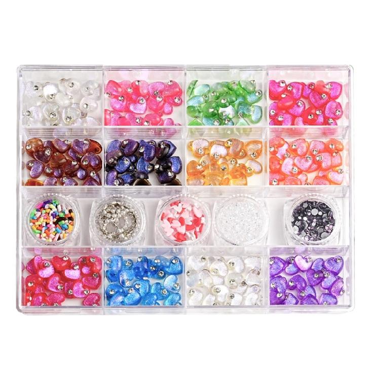 

Heart Nails Art Charms Resin Heart Nail Rhinestones Charm Beautiful Nail Supplies for Acrylic Nails 1