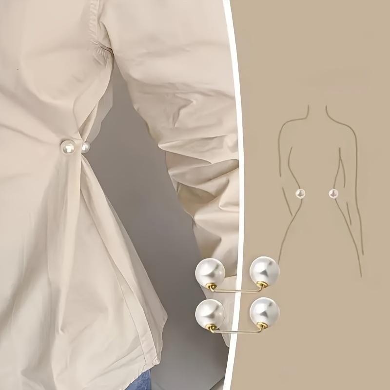 3-1pc, Anti Glare Buckle, High Gloss Pearl Brooch, Collar Changed To Small Shoulder Strap, Fixed Clothes, Skirts, Waist Changed To Large or Small