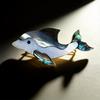 Handcrafted Shell Dolphin Brooch Pin With Embedding Technique For Animal Jewelry Enthusiasts