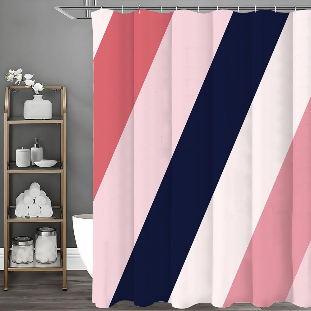 

Современная минималистичная наклонная квадратная красно-розовая черно-белая шторка для душа, декоративная шторка для душа для ванной комнаты, водонепроницаемая штора для душа 90*180cm