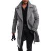 Autumn and Winter Woolen Coat Men's Double-breasted Thickened Trench Coat Men's Medium and Long Coat