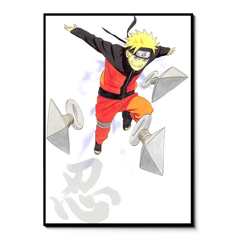Japanese Anime Naruto Uzumaki Frameless Canvas Core Print - HD Poster Home Decor for Living Room Bedroom Anime Peripheral