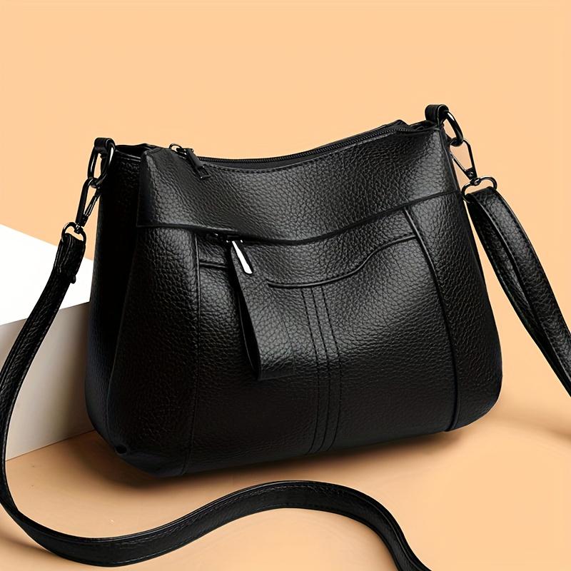 Geantă crossbody chic din piele pentru femei, geantă de umăr elegantă, geantă crossbody pentru femei cu capacitate mare