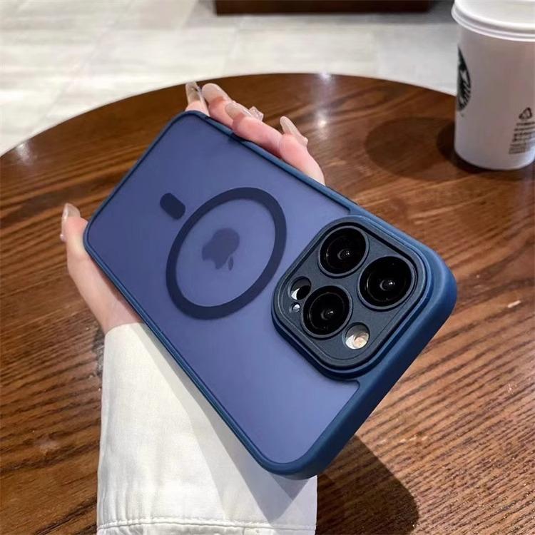 Applicable To Apple 17promax Comes with Lens Skin Feel IPhone 15 Magnetic Transparent Matte 13 Mobile Phone Case 12