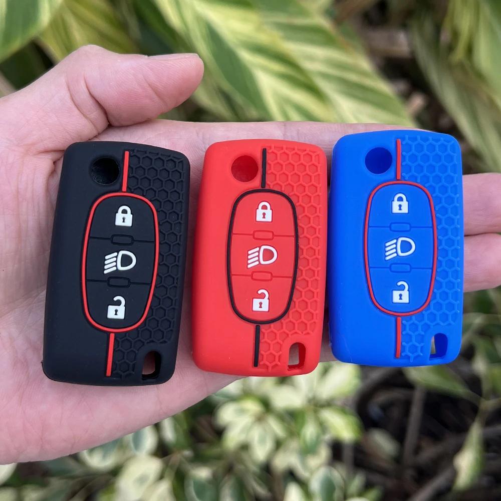 Silicone Car Key Case Soft Remote Cover Protector for Citroen C2 C3 C4 C5 C6 Xsara Berlingo for Peugeot 207 307 308 407 607 807