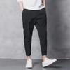 Men's Summer Ice Silk Elastic Slim-Fit Nine-Point Casual Pants - Korean Style Trendy Sportswear