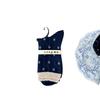 Light Retro Navy Blue Color "Bow Dark And Not Socks, Mid-Leg Socks, Designer Cotton Socks Songmu