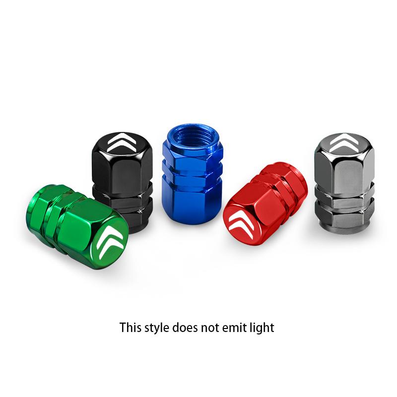 4Pcs Luminous Car Tire Valve Caps For Citroen Berlingo Xsara Picasso Fluorescent Night Glowing Decor Wheel Tyre Valve Stem Caps Valve Stems 1