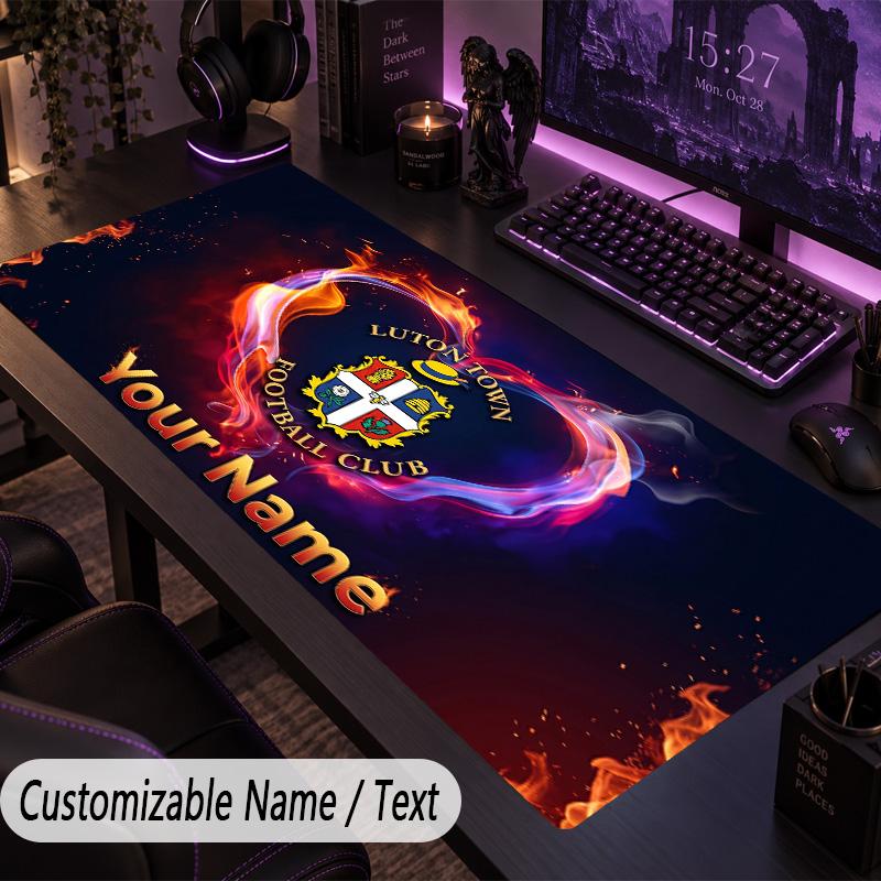 Large Mouse PadLuton Town Custom Name Text Personalized Desk Mat Non Slip Gaming Pad