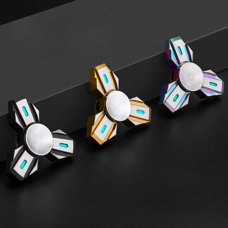 Mini Luminous Fidget Spinner Relieve Stress Reducing Toys Edc Stainless Steel Gyroscope Spinning Tip Top Antistresse Glowing