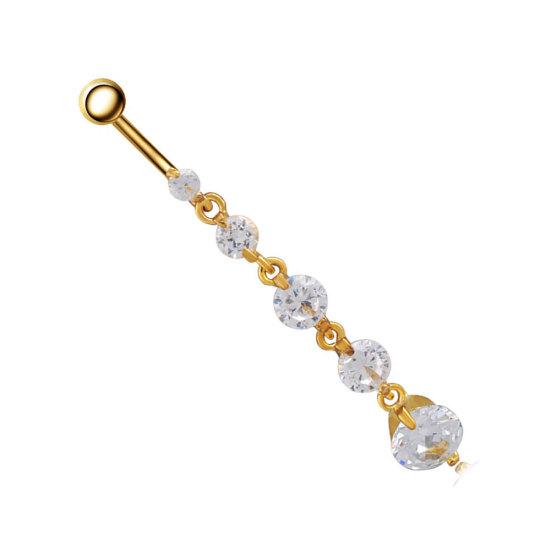 בנות סקסית ארוכה להתנדנד בטבור טבעת פירסינג תכשיטי גוף פלדה כירורגית