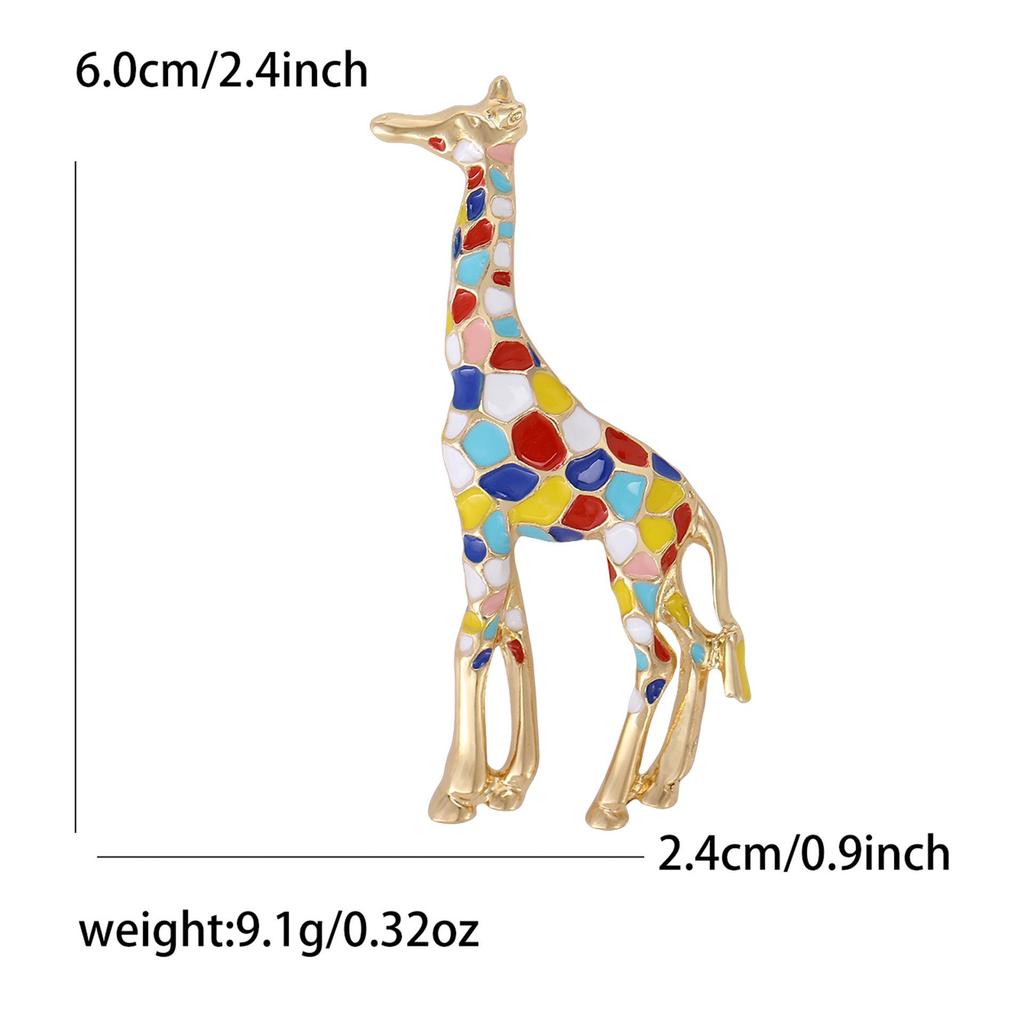 Stylish Creative Alloy Enamel Giraffe Brooch - Versatile Fashion Accessory