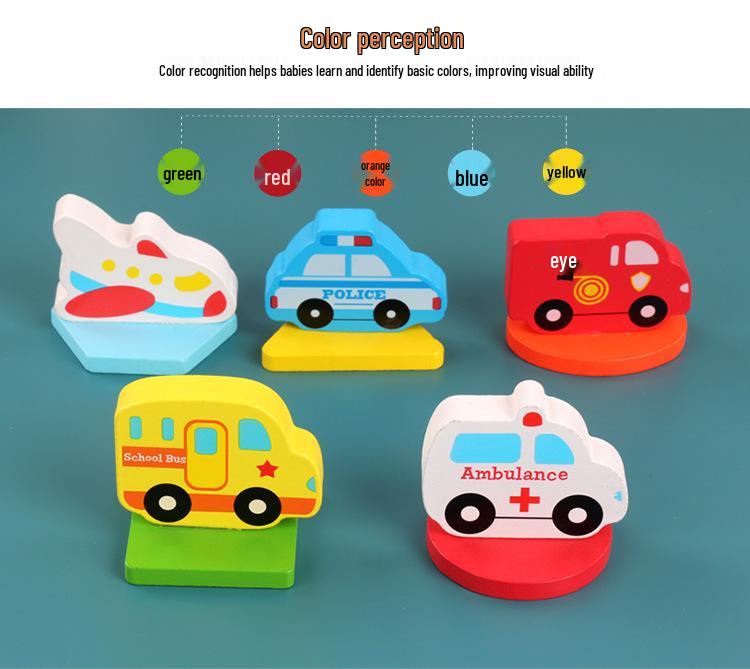 Wooden 3D Animal Puzzle Board - Early Education Toy for Preschoolers