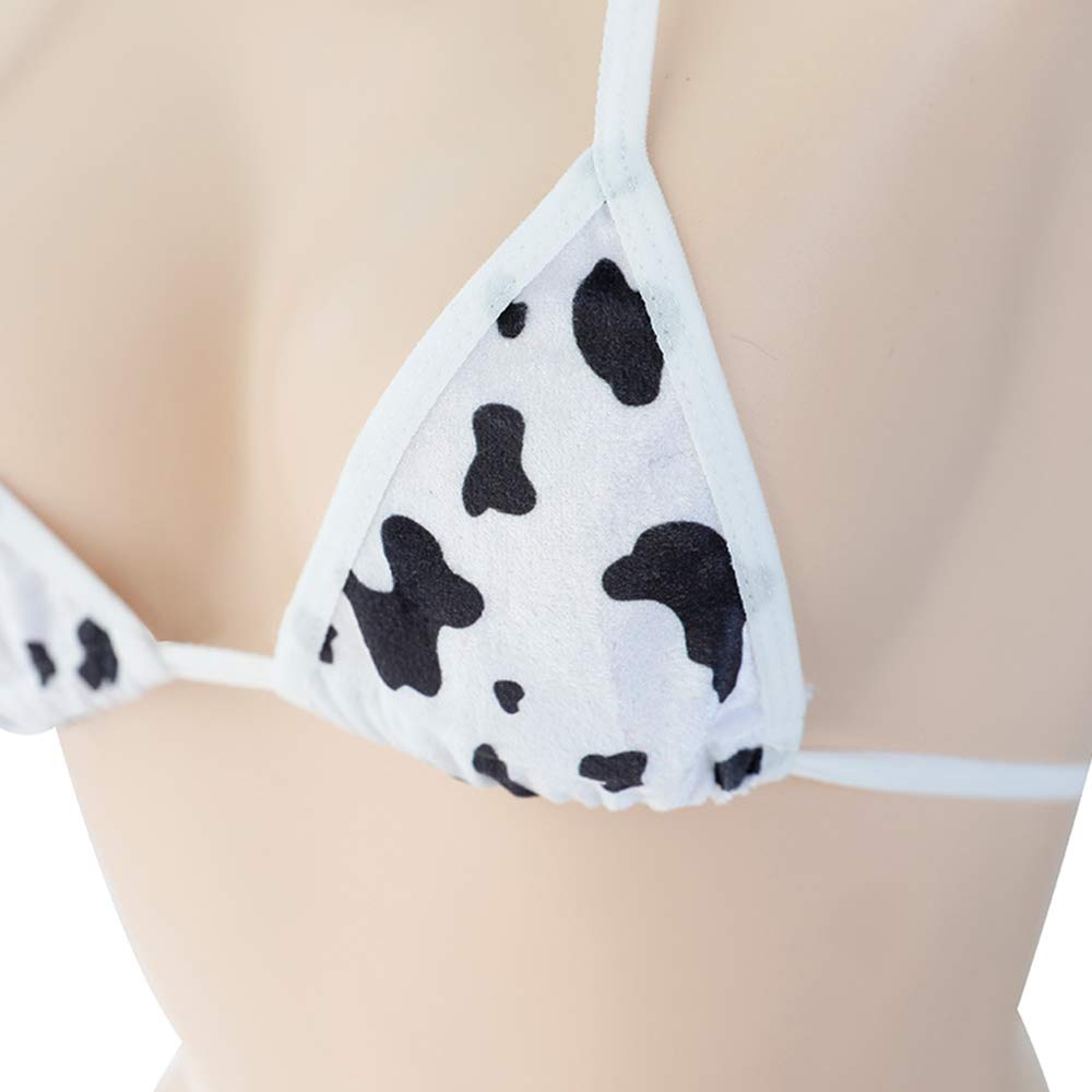 Dairy Cow Cosplay Sexy Erotic Cow Pattern Lingerie Maid Clothes Erotic Extreme Cute Cat Popular Animal Bra Shorts Moe Temptation Cat Ear Bikini Women