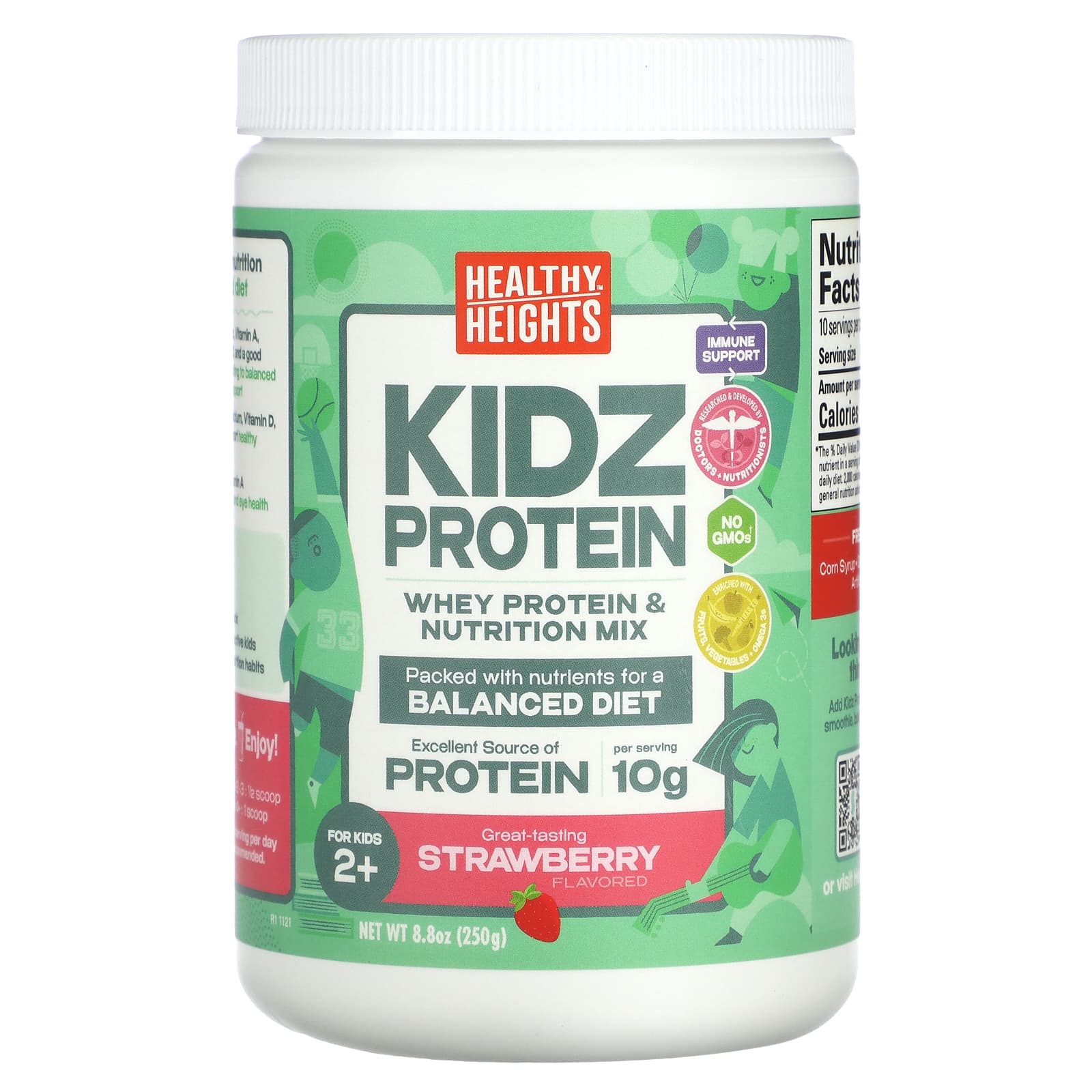 

Kidz Protein, For Children 2 Years and Up, Strawberry Flavor, 250G (8.8Oz)