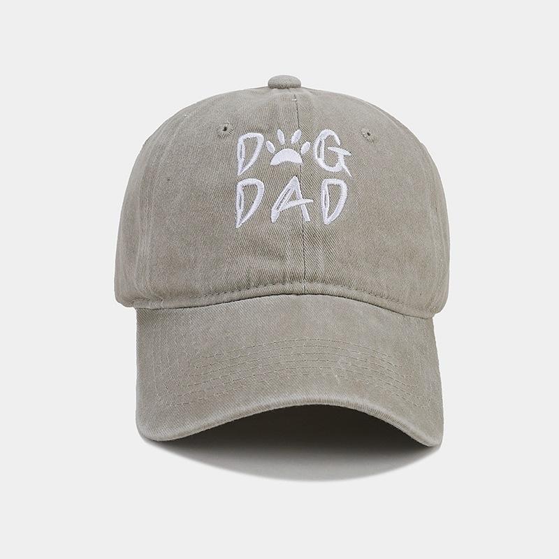 New DOG DAD Embroidered Baseball Cap Men's Pure Cotton Washed Cap Outdoor Casual Sun Hat