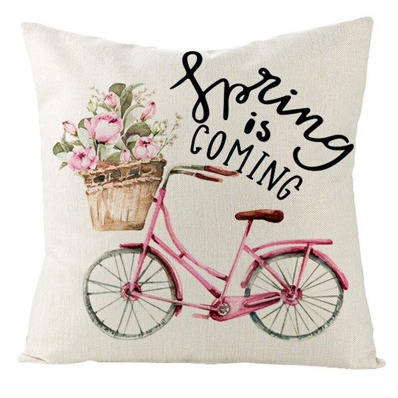 Spring Pillow Case Sofa Waist Pillow Case Garland Truck Light Luxury Home Office Pillow Pillow Case