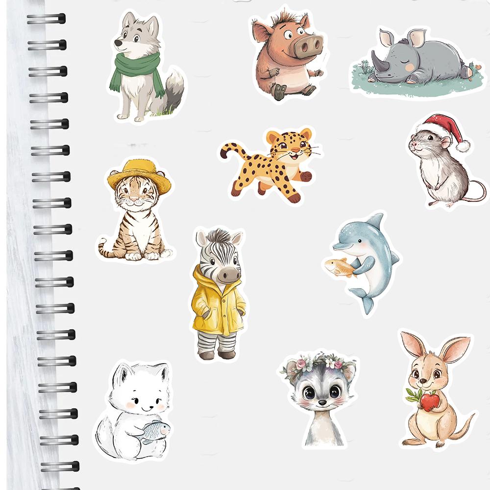50PCS Comfortable Animal Symbols Stickers Notebooks Luggage Cartoon Personalized Laptop Gift Case DIY Phone Waterproof Sticker