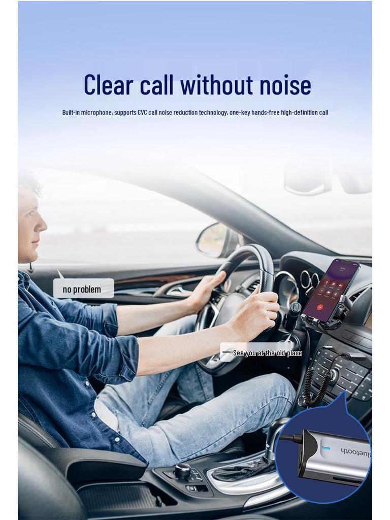 Bluetooth 5.2 Auto-Audio-Empfänger & Lautsprecher-Adapter für HD-Musik und Anrufe.