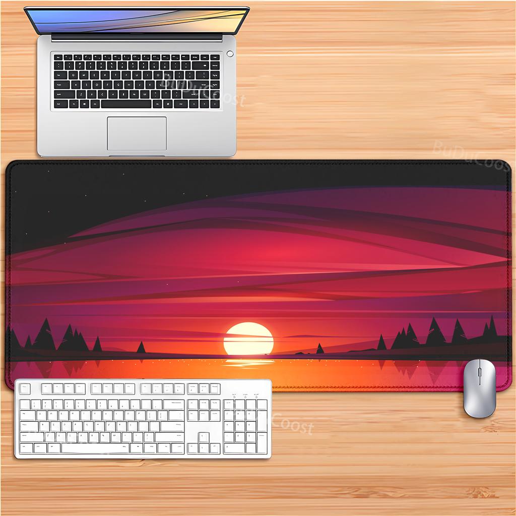 Laptop Gamer mousepad landscape mountain sunset racecar cartoon mouse pad Large Rug Locking Edge Keyboard Desk Mat for CSGO LOL