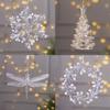 2PCS Acrylic Christmas Crystal Pendants Snowflake Wall Pendant Christmas Tree Ornaments DIY Indoor Outdoor Crystal Hanging