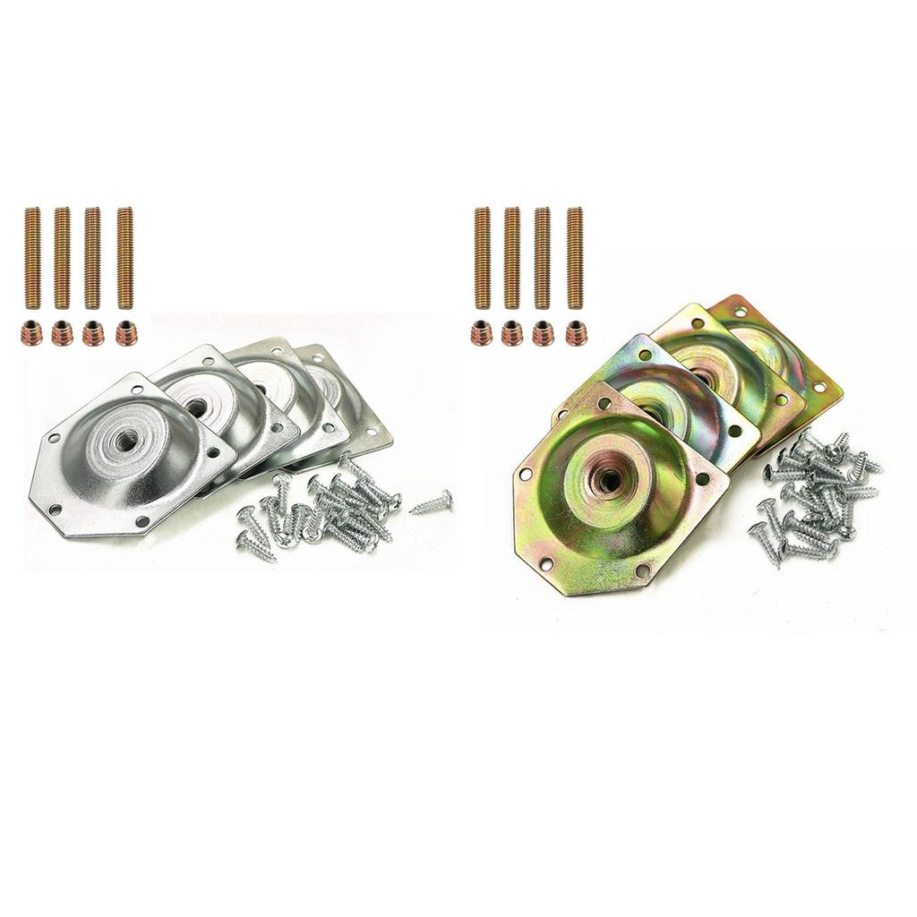 1 Set Screws Wood Connecting Iron Sheet Hardware Accessories Angled Legs Fixing Plate Bracket Furniture Table Feet Set