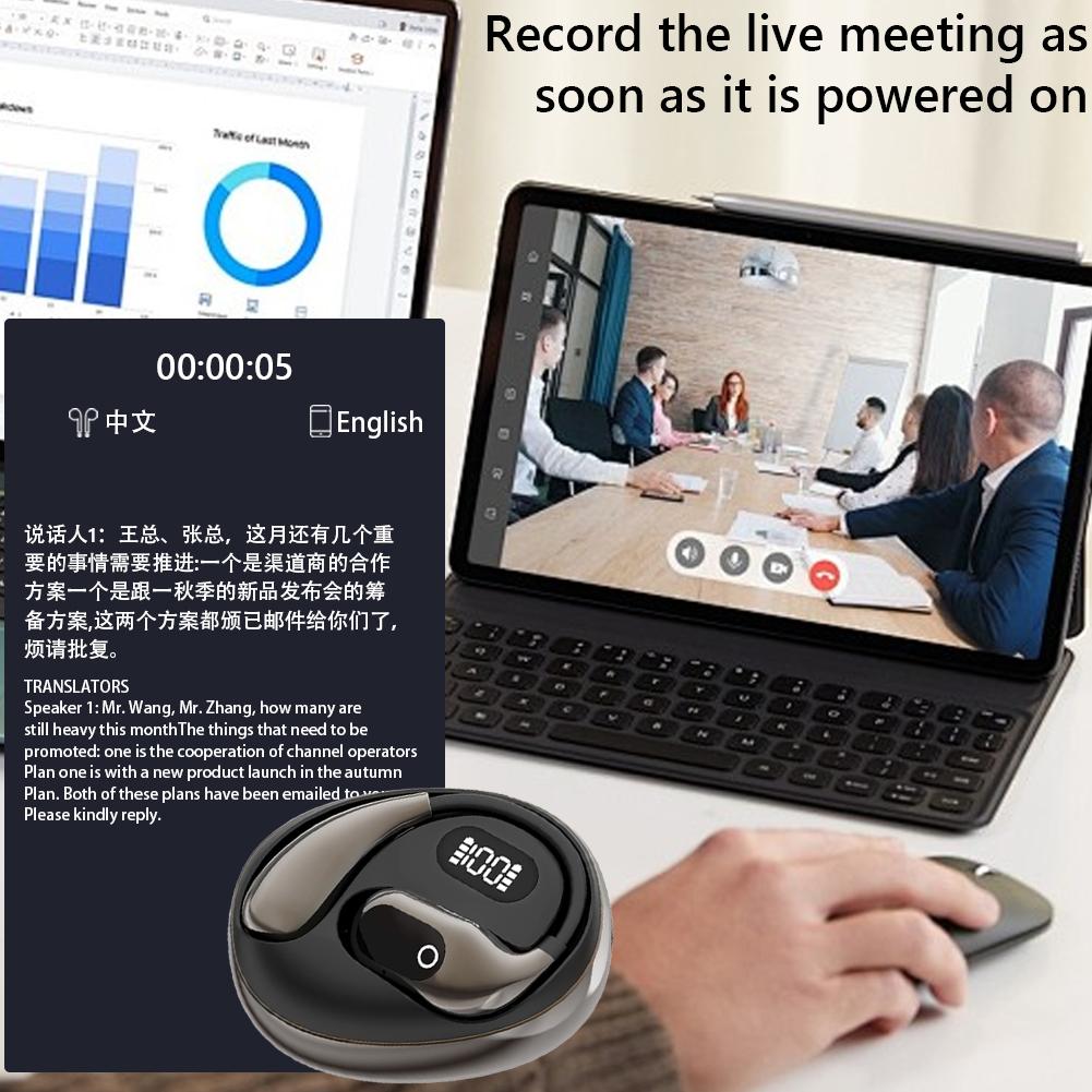 Wireless Translation Earbuds 138 Language Real Time Translation Headphones Bluetooth 5.3 AI Voice Translator Earphone For Travel