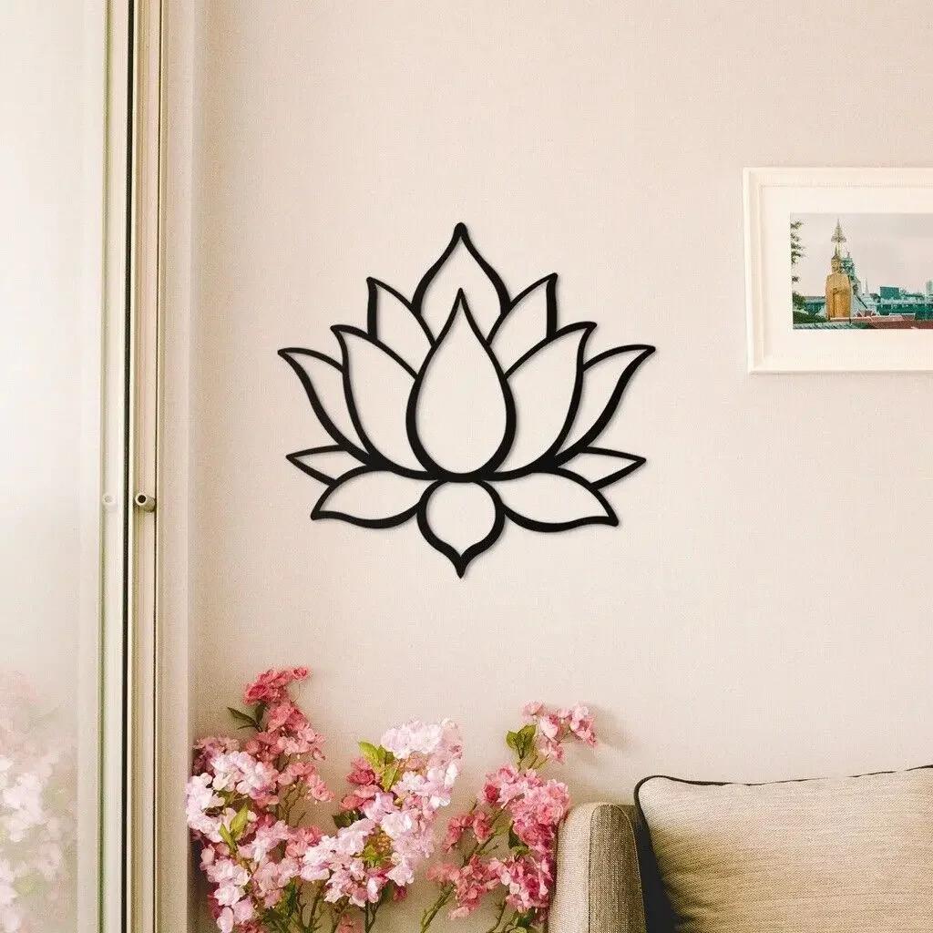 Lotus Flower Metal Wall Art – Mandala Design for Outdoor Decor, Elegant Metal Wall Accent for Stylish Home & Garden