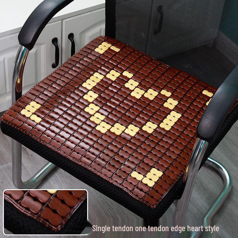 Summer Bamboo Cooling Chair Pad - Breathable, Non-Slip Cushion for Office, Dining, Car, and Students