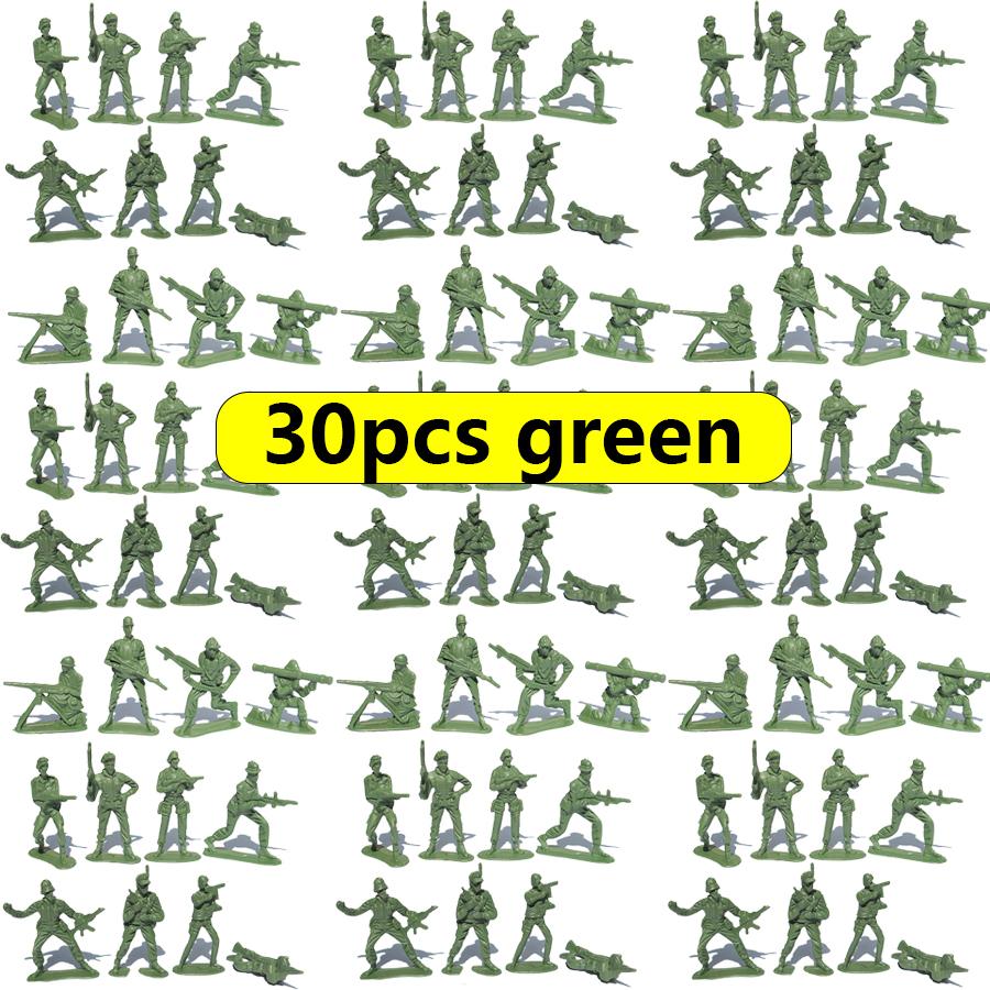 

30/48pcs Soldier Action Figures Yellow Blue Green for Collectible Model Scenes Military Themed Party Decor Desktop Ornament JXB