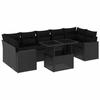 VidaXL Salon de jardin 8 pcs avec coussins noir résine tressée 3267145
