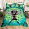 Farm Animal Duvet Cover Set Single King Queen Bohemian Mandala Bedding Set Microfiber Deer Bull Head Cow Skull Comforter Cover