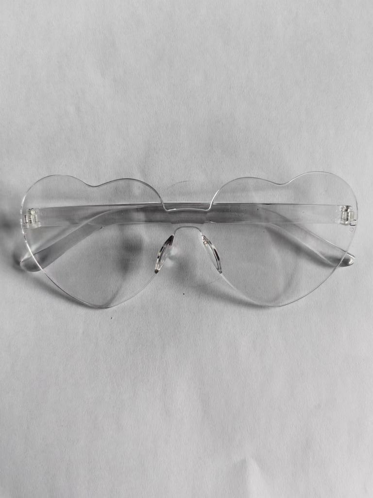 2817 Peach Heart Sunglasses, Love Sunglasses, Trendy Frameless One-Piece Sunglasses