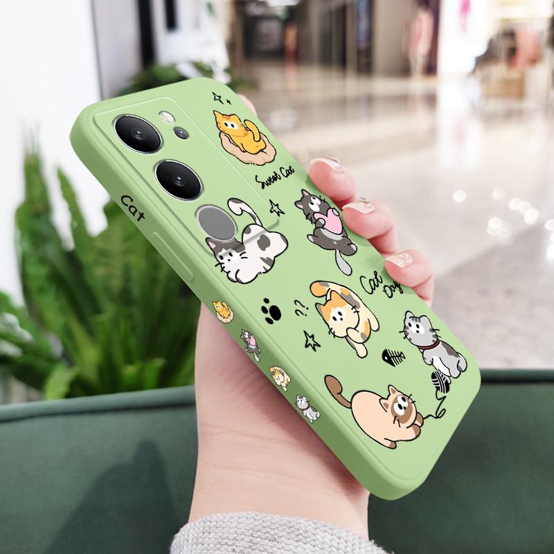 Cat String Ball Case For VIVO V29 V29E V27 V27E V25 V25E V23 V23E V21 V20 Pro 4G 5G Silicone Cover