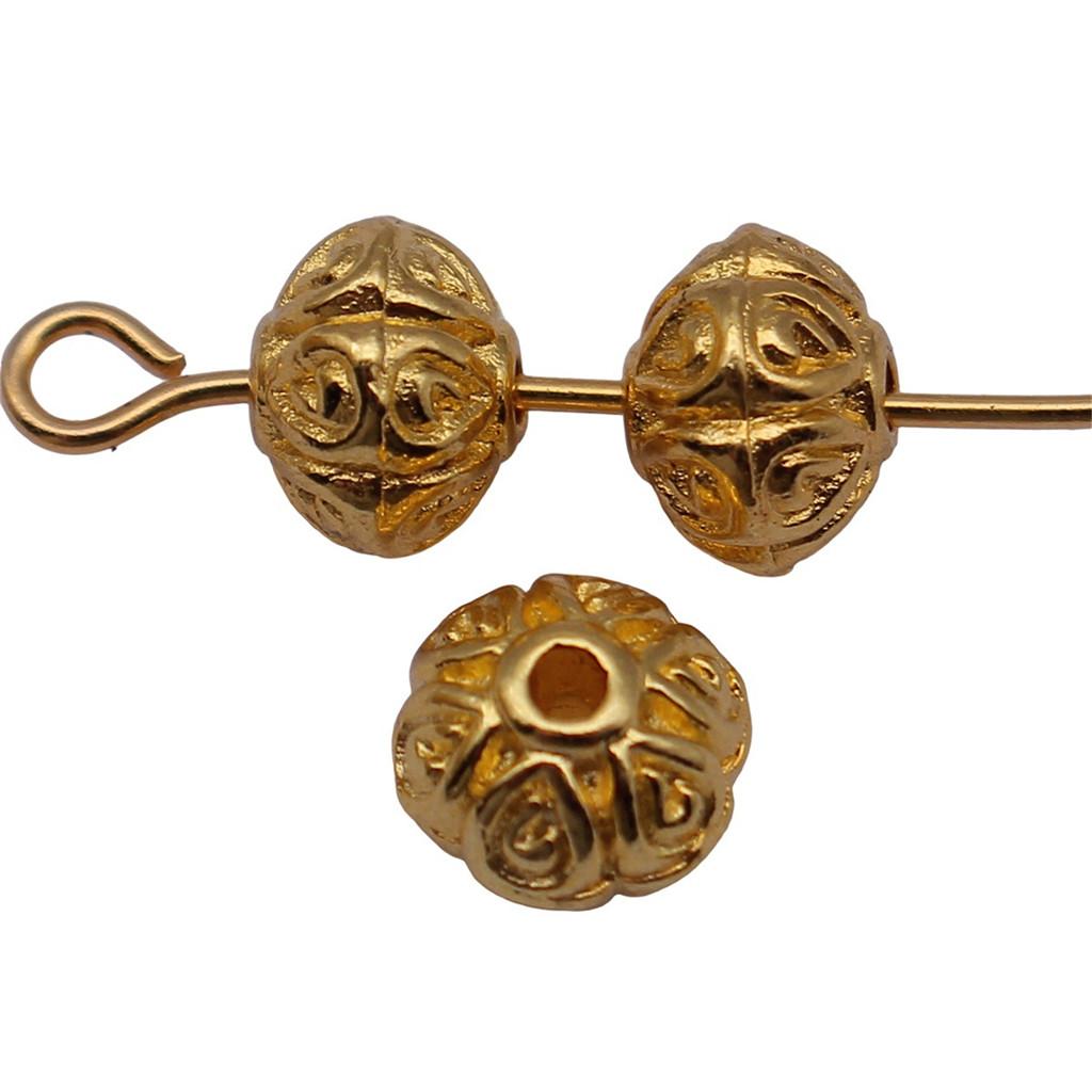Floral Edge Spacer Beads Ornate Metal Small Hole Charms For Bohemian Beading Supplies