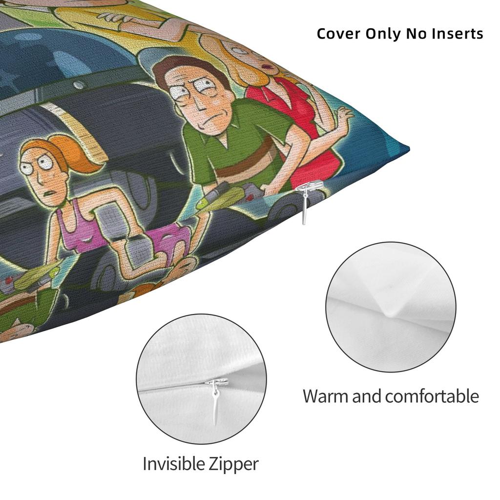 Ricked and Mortys Pillow Case  Comfy Pillow Cover For Living Room Sofa Retro Trendy Pillowcases