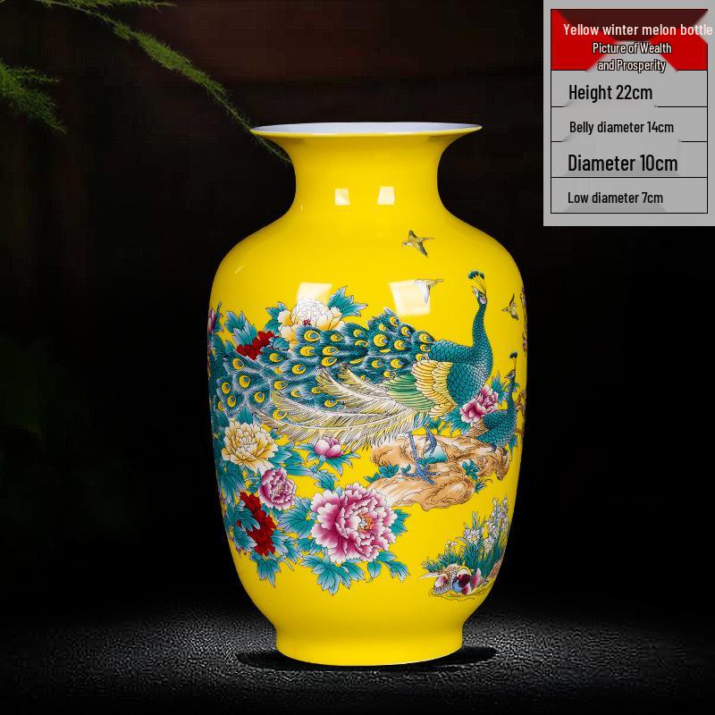 Modern Minimalist Ceramic Vase for Dried Flowers - Porcelain Ornament for Living Room Decor