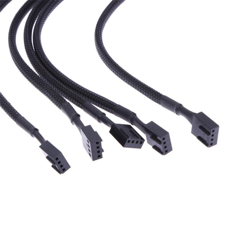 PWM 4-Pin Fan Extension Cable with Black Sleeving (11")