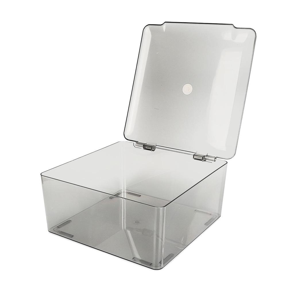 Cosmetic Storage Box Containers with Hinged Lid Dust Proof Large Capacity Space Saving Clear Plastic Case