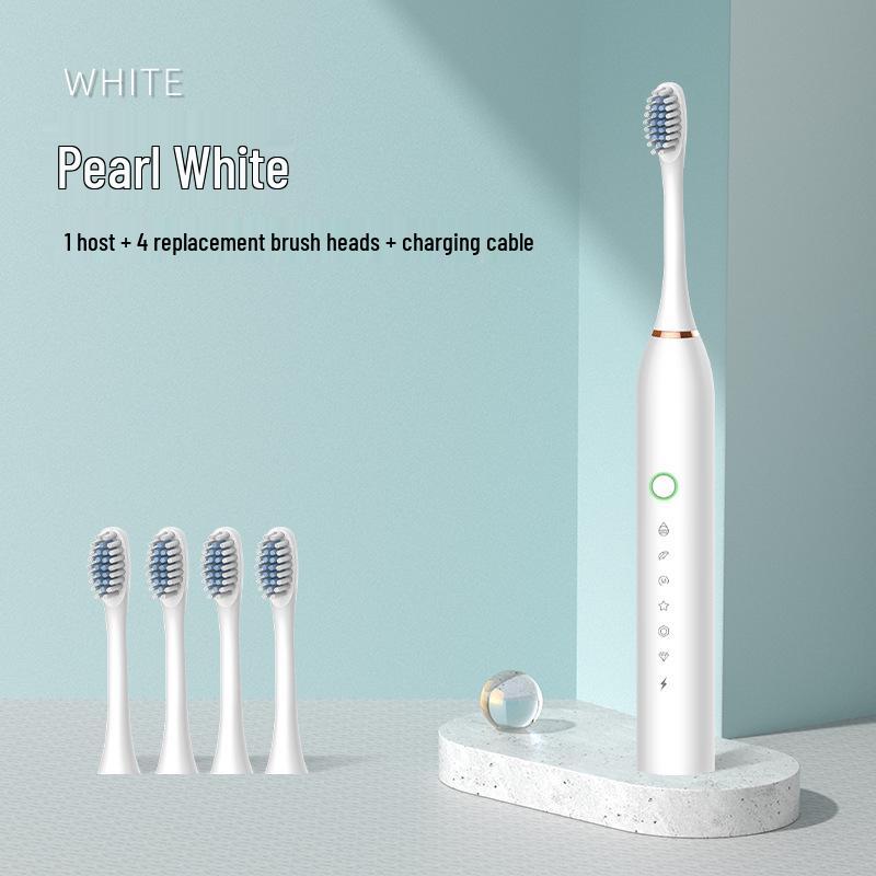 Rechargeable Waterproof Ultrasonic Electric Toothbrush with Soft Bristles for Adults & Children
