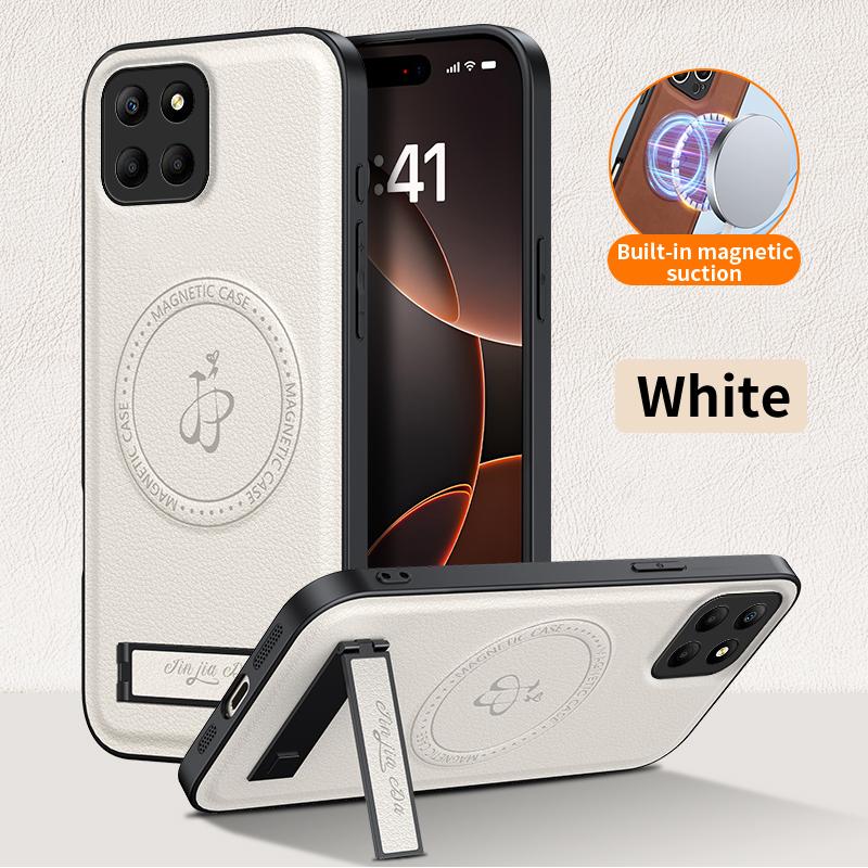 Magnetic Stand Holder Leather Phone Case For Honor X7C X8B X8C X9C X9B X9A 400 200 Magic 7 Pro Lite Wireless Charging Logo Cover