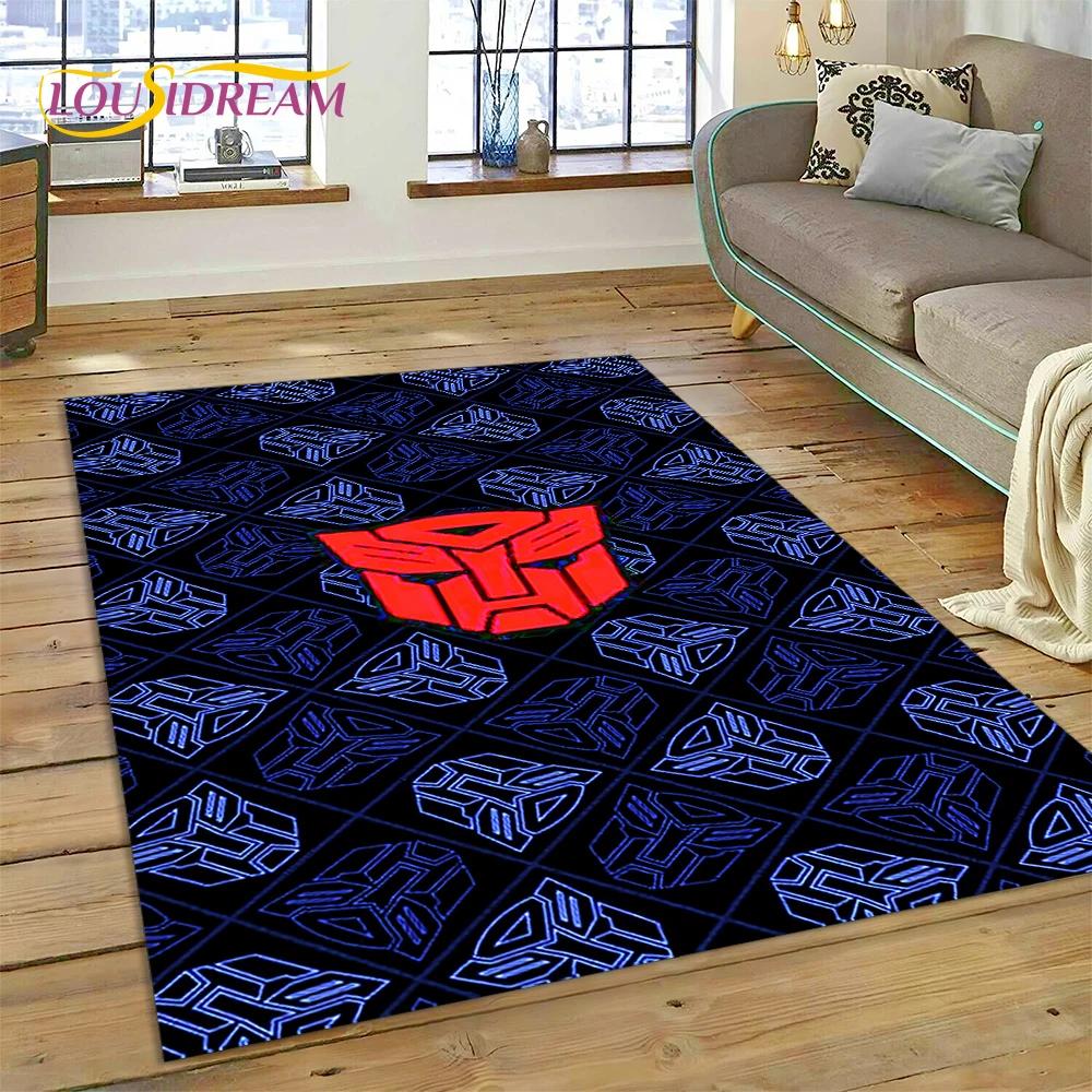 Cartoon T-Transformers Autobots 3D Carpet Rug for Bedroom Living Room Home Sofa Decoration,Children Game Large Decor Floor Mat